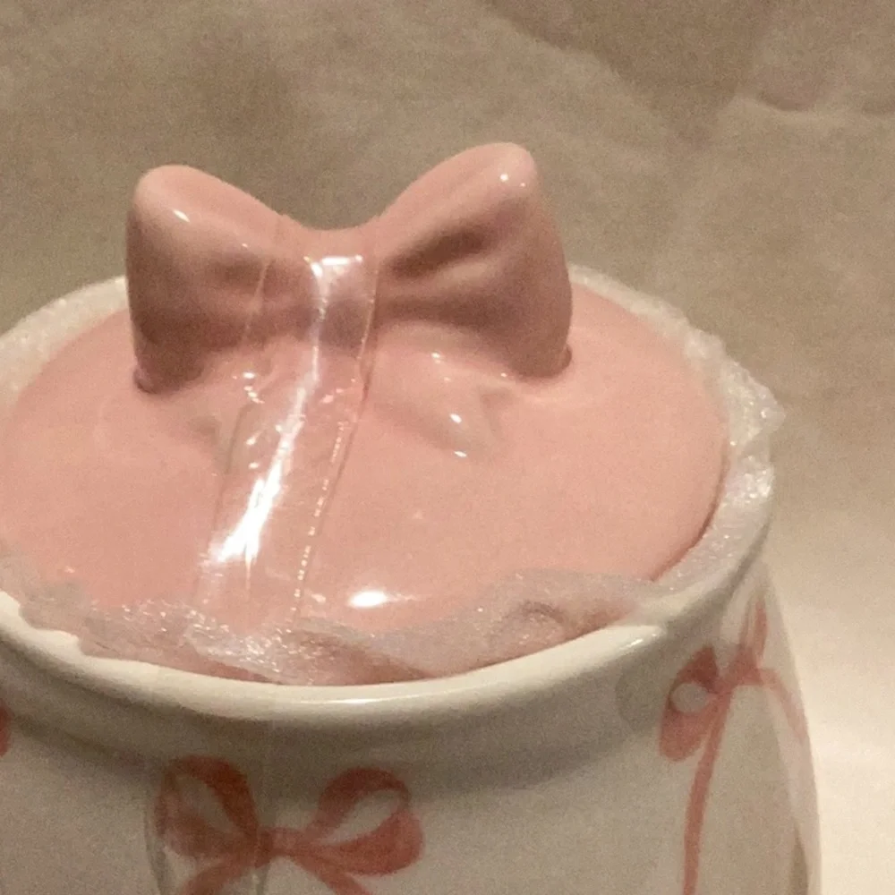 Pink Bow Cream and Sugar Set